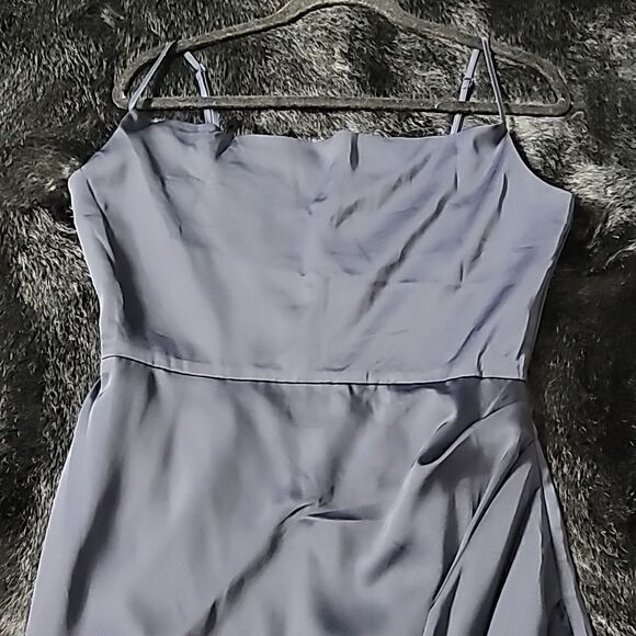 Showpo Nwt DAZZLING LIGHTS DRESS IN NAVY SATIN - Picture 6 of 15